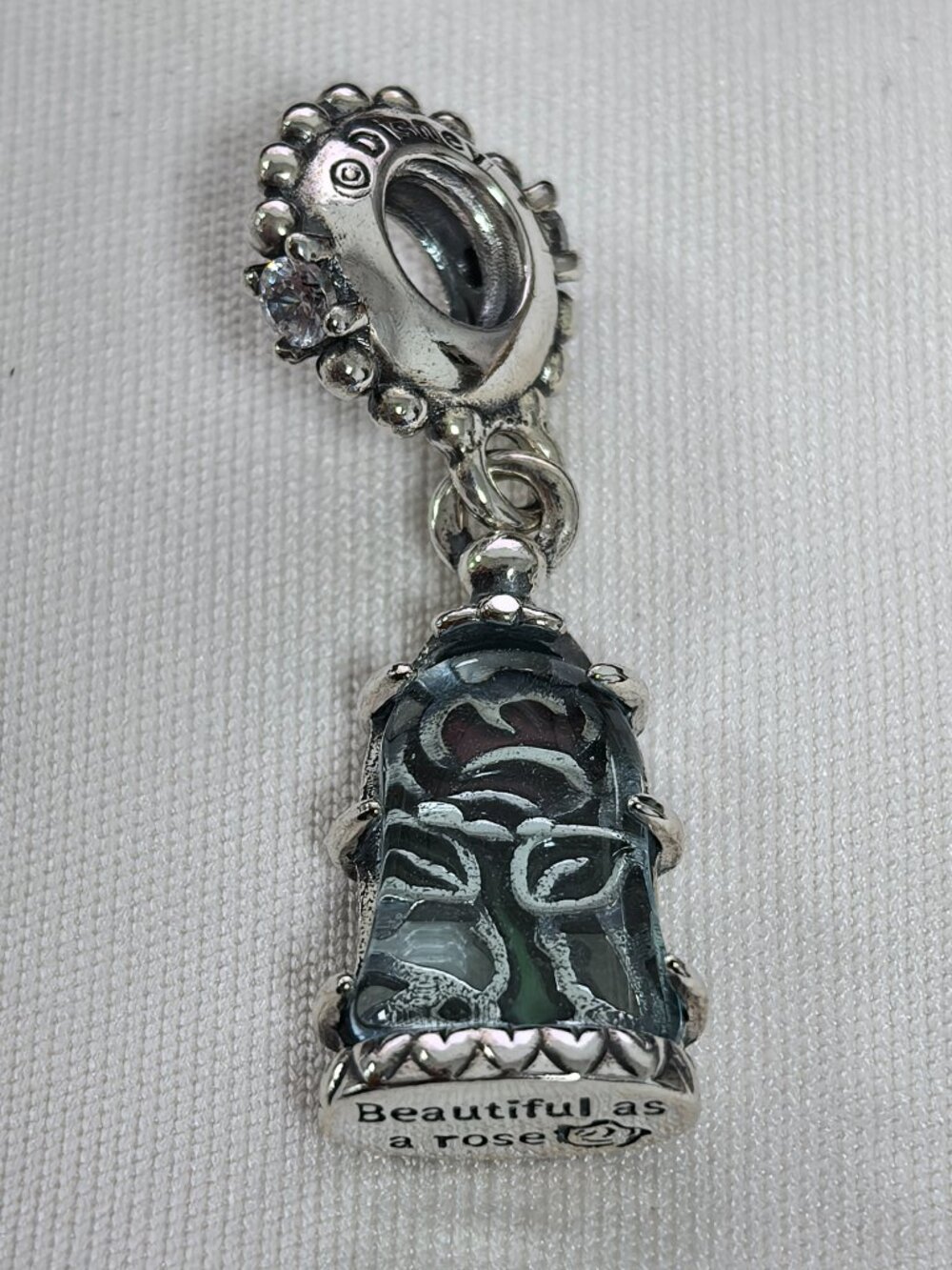 Pandora Disney Beauty and the Beast Enchanted Rose Dangle Charm, S925 Silver